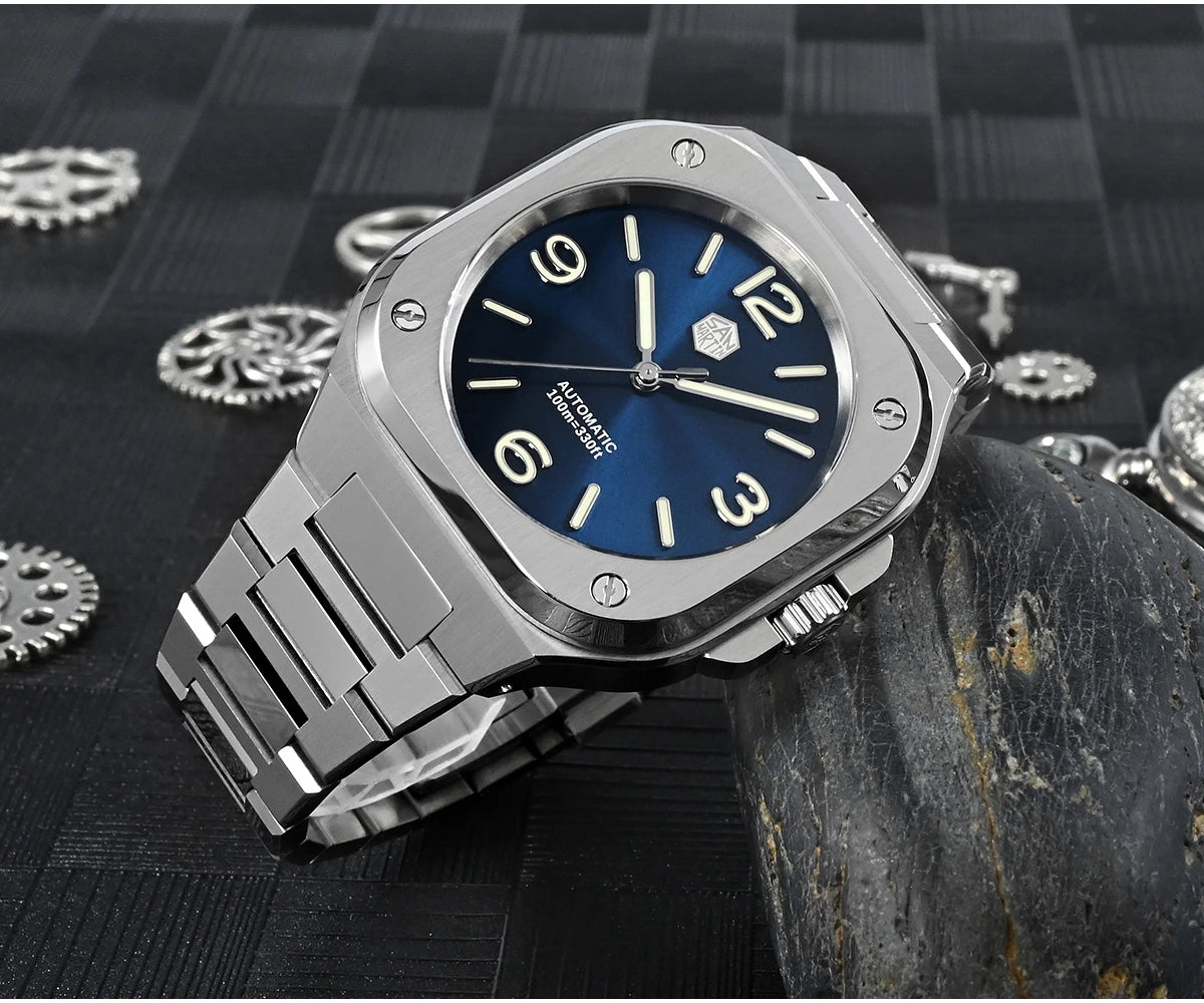 San Martin SN0074 Sportuhr Sunray Blau Seitenansicht