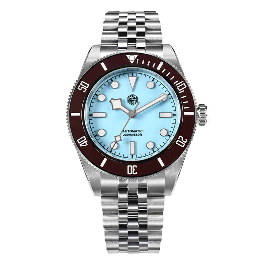 San Martin SN0128 BB Taucheruhr Emaille Hellblau