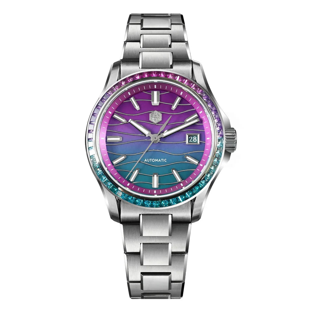 San Martin SN0150 Gada Kleiduhr Perlmutt Lila-Blau