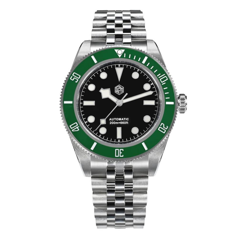 San Martin SN0128 BB Taucheruhr Emaille Schwarz-Gruen