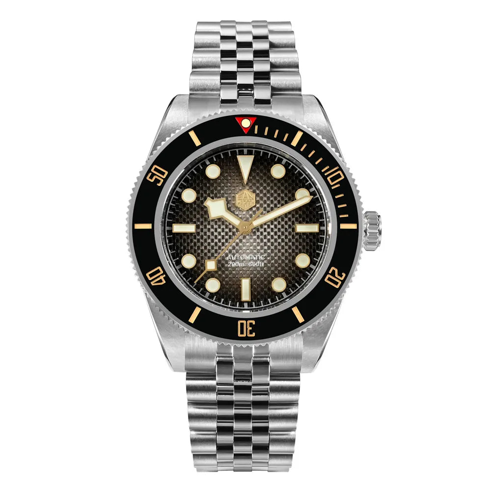 San Martin SN0128 BB Taucheruhr 3D Waffel Grau