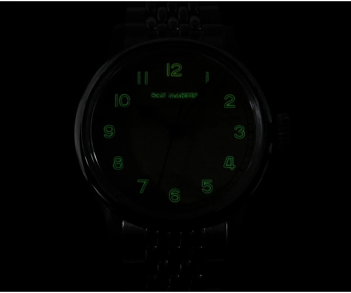 San Martin SN0105 Fliegeruhr Lume Leuchtaufnahme