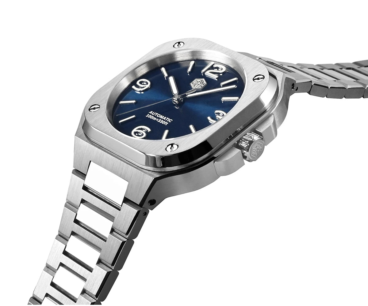 San Martin SN0074 Sportuhr Sunray Blau Detail