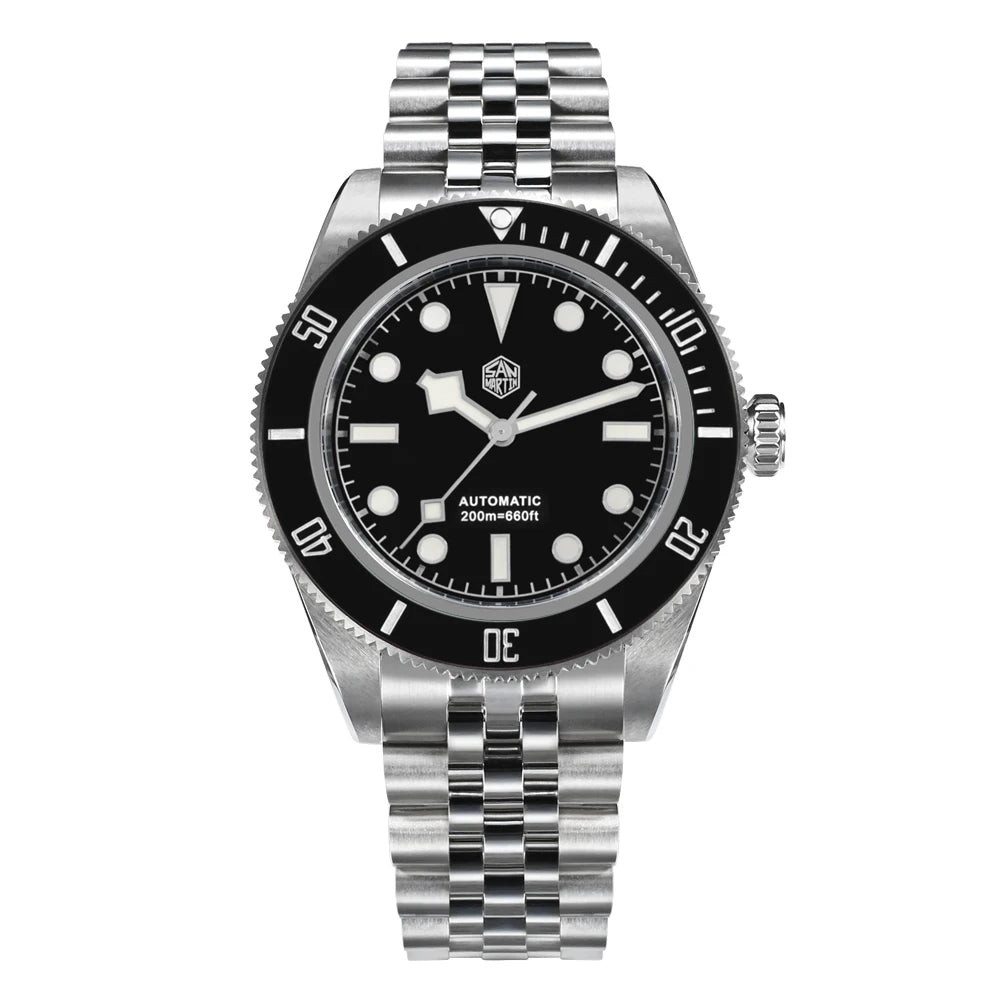 San Martin SN0128 BB Taucheruhr Emaille Schwarz