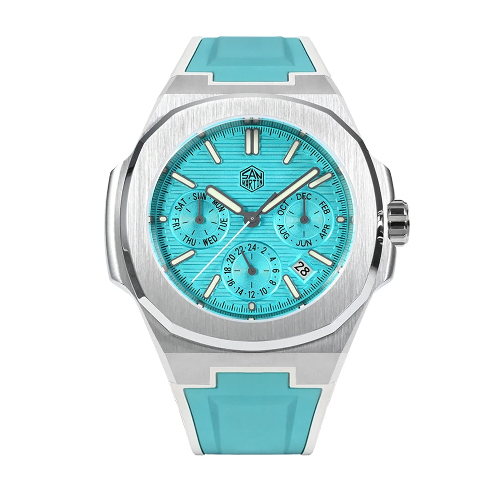 San Martin SN0075 Kleideruhr Hellblau R B1