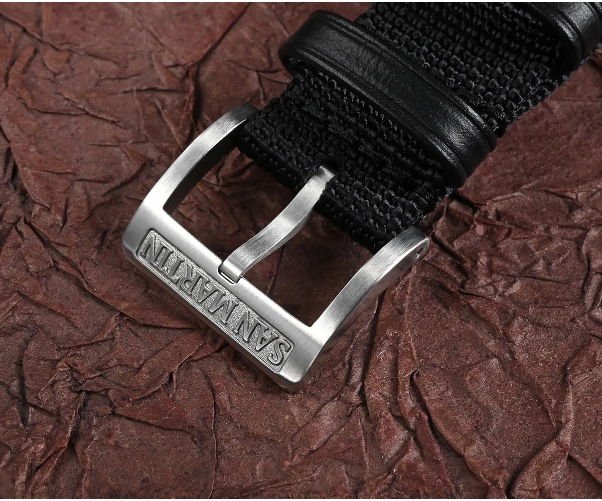 San Martin SN0105 Pilotenuhr Schließen-Detail